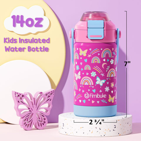 Fimibuke bottle side with handle, sized for small hands and portability