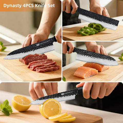 FINDKING knives chopping vegetables in use for efficient meal prep benefit