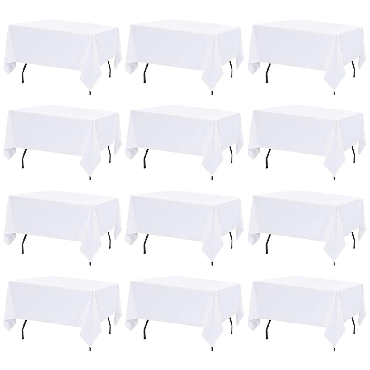 FINDYOU front packaging showing 12 white tablecloths for event-ready convenience