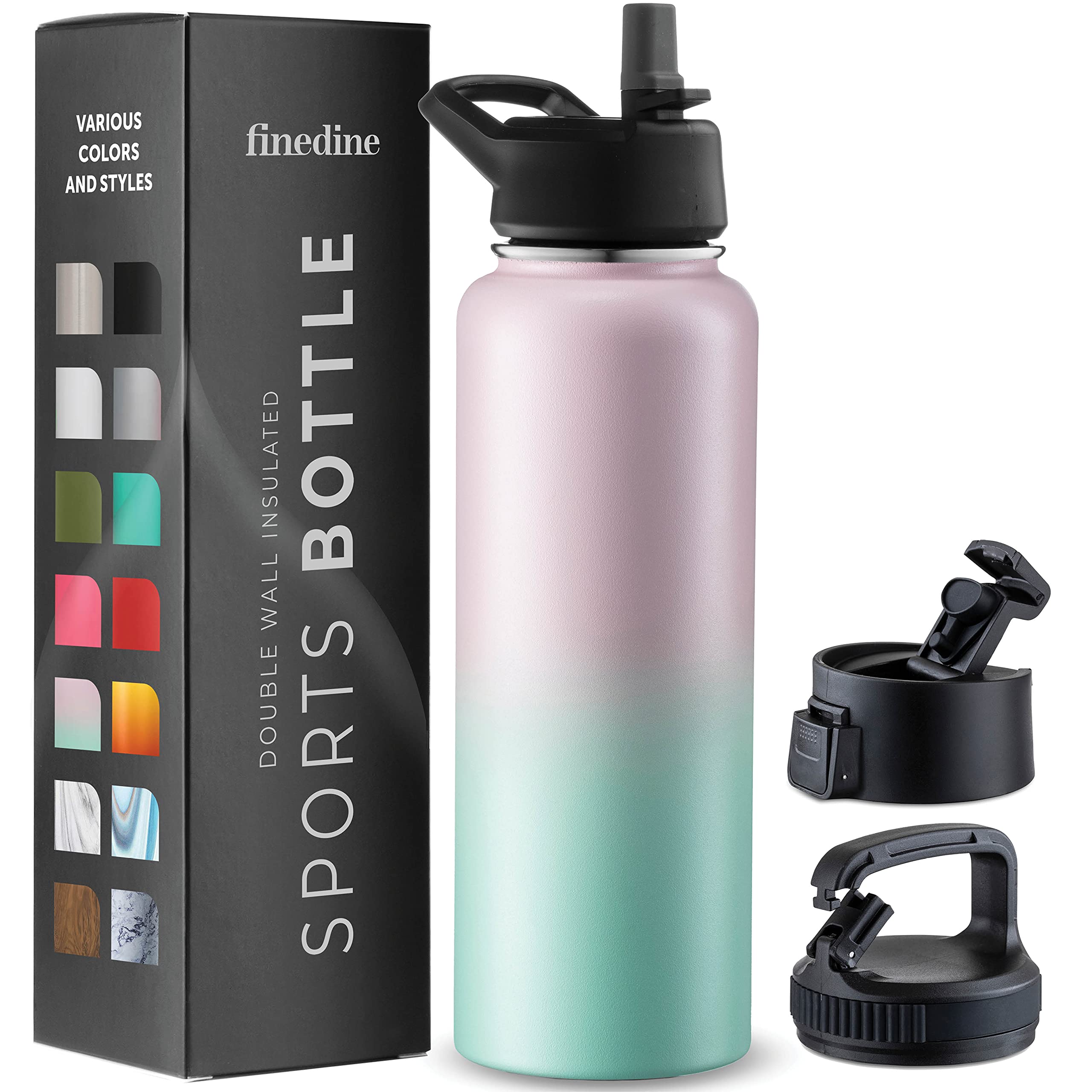 FineDine bottle front view showing design and leak-proof benefits