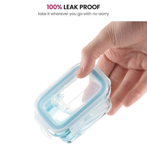FineDine small glass container filled with dip showing safe storage