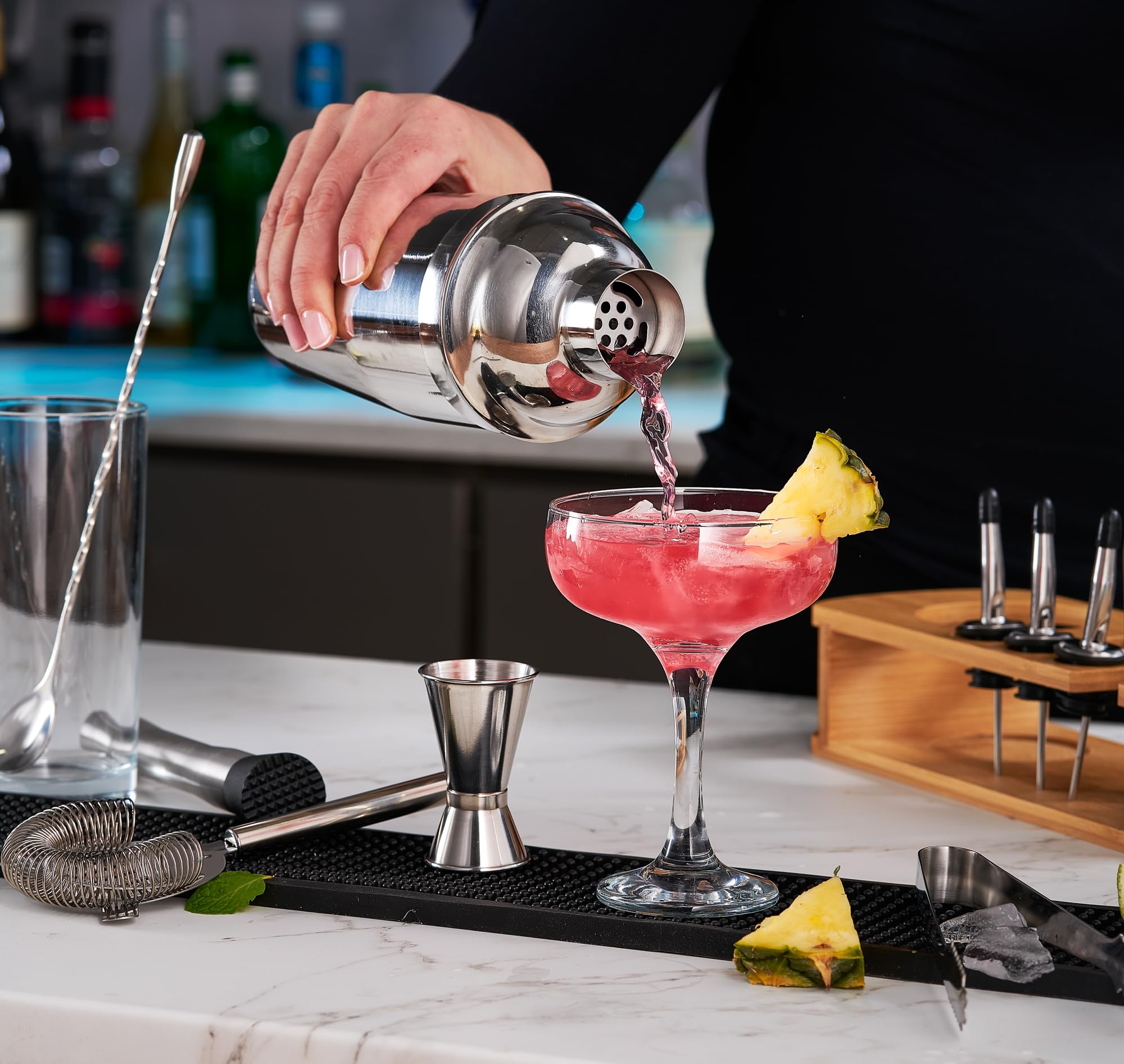 FineDine kit on a home bar in use to elevate entertaining and cocktail prep