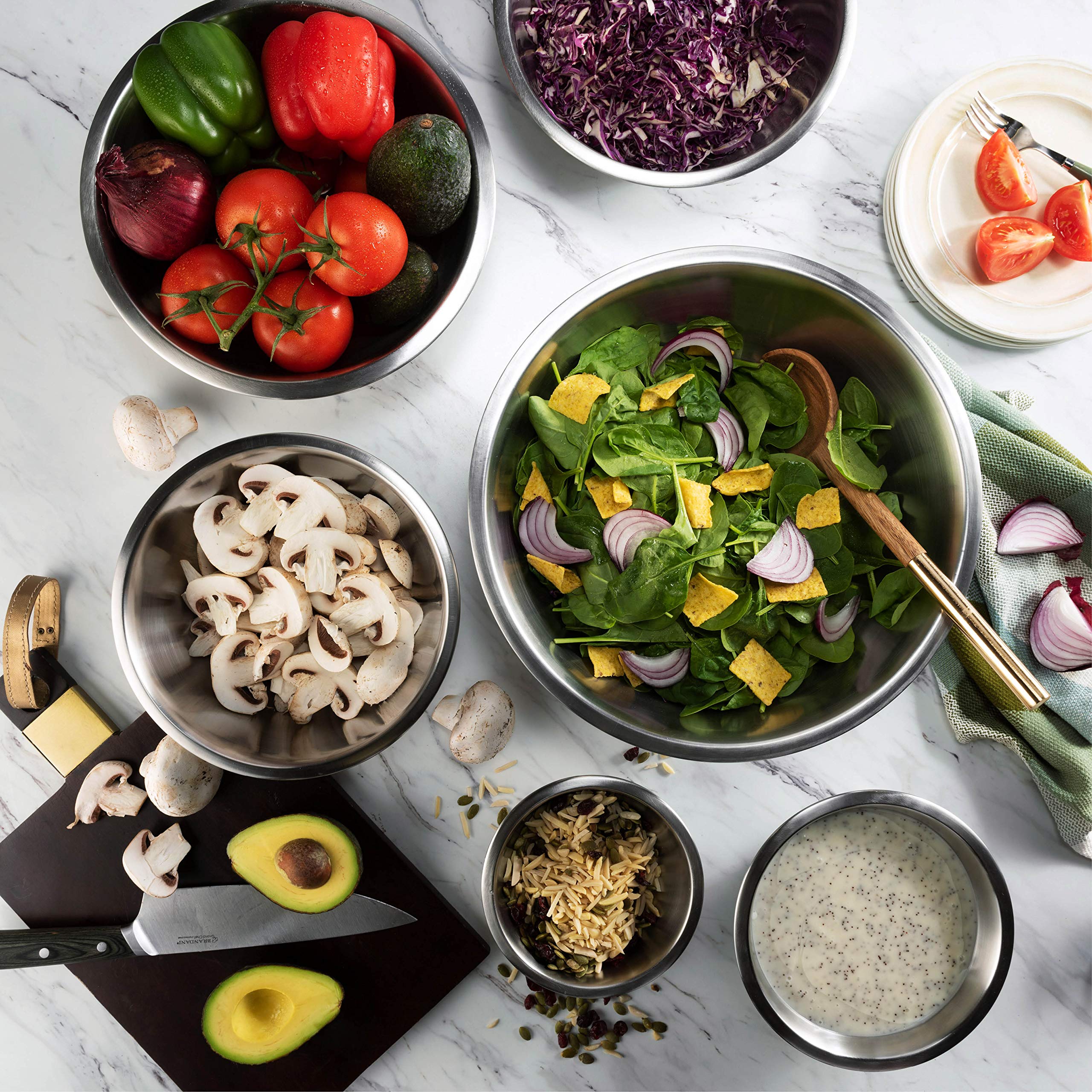 FineDine bowl on kitchen table serving a salad, attractive serving and meal-prep convenience