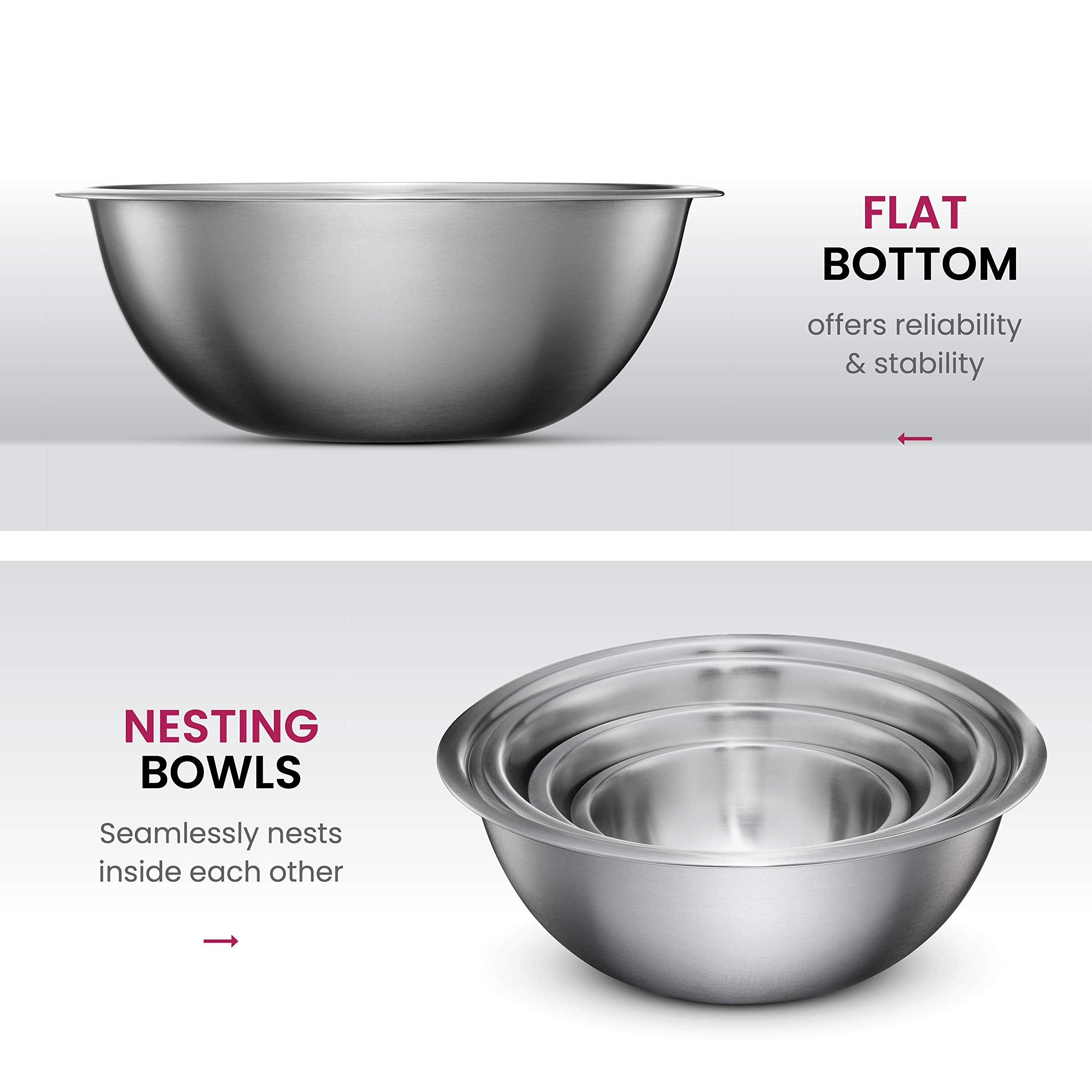 FineDine bowls nested for compact storage saving cupboard space and organizing kitchens
