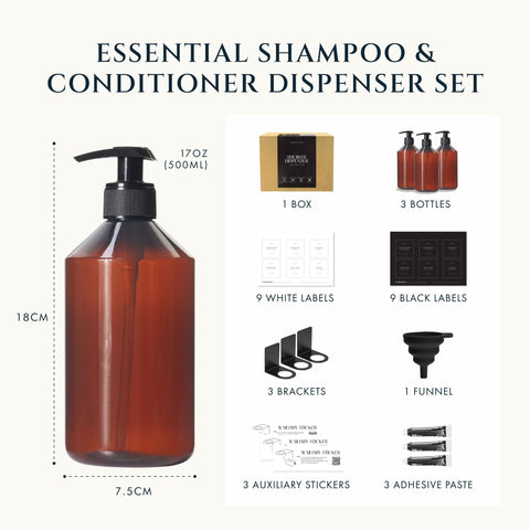 FINESSY in-hand scale comparison showing compact 17oz bottles for space-saving