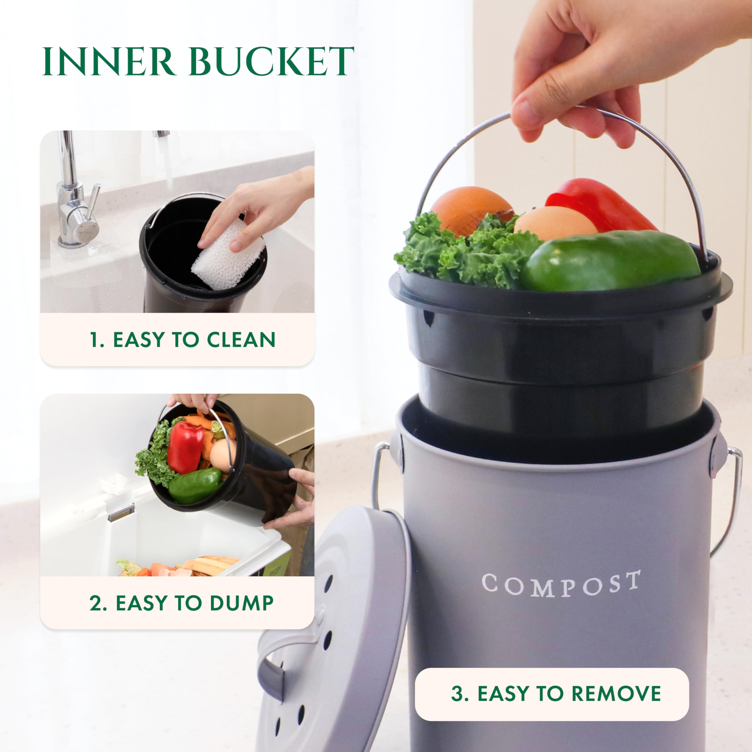 FINESSY stainless steel finish close-up durable and scratch-resistant