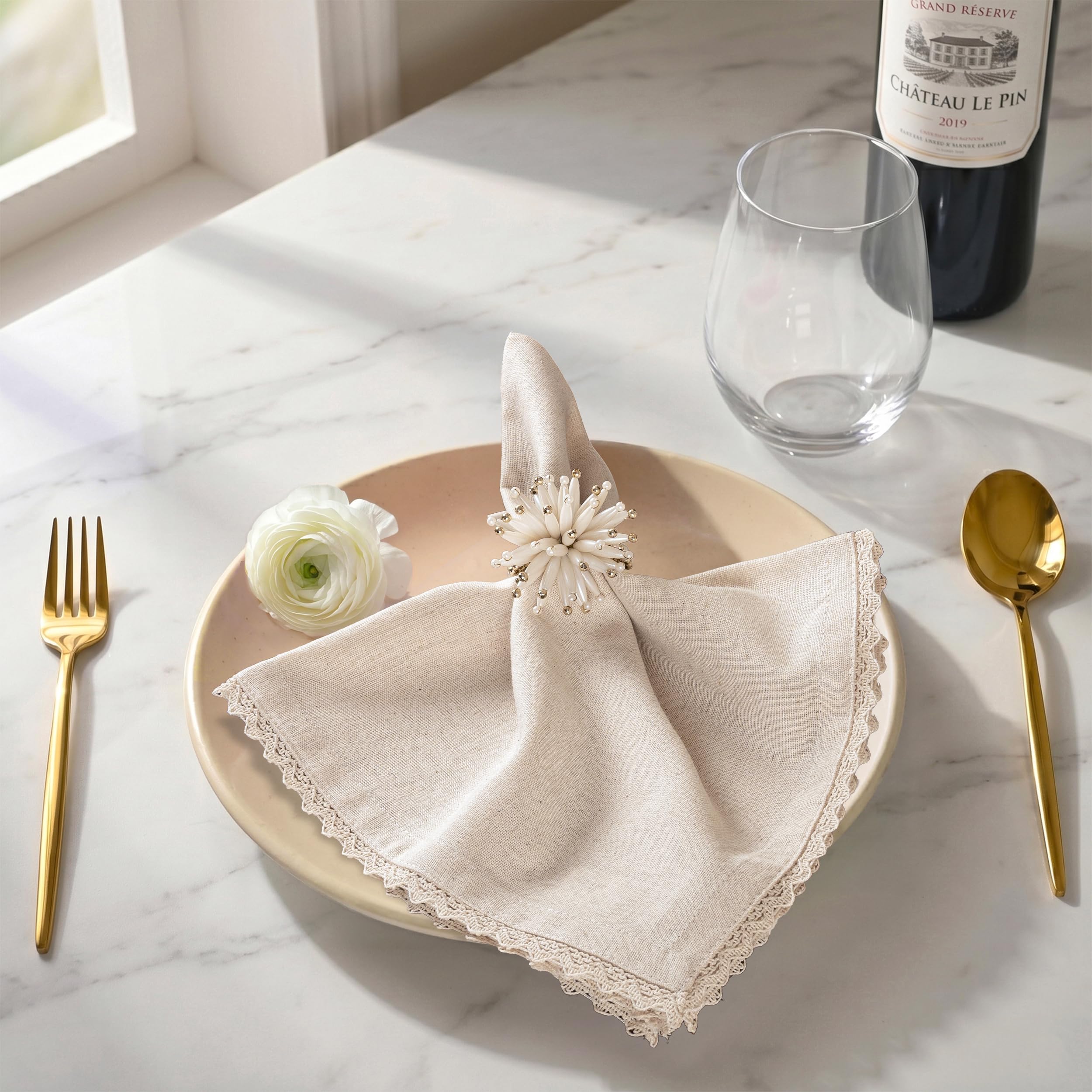 FINGERCRAFT napkin folded on a plate demonstrating polished table presentation benefit
