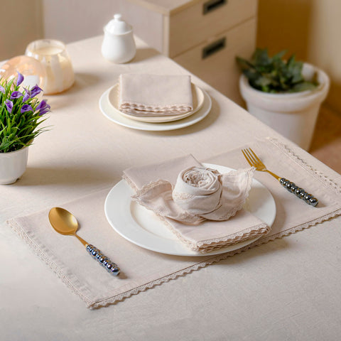 FINGERCRAFT napkin held in hand showing oversized 20x20 inch scale advantage