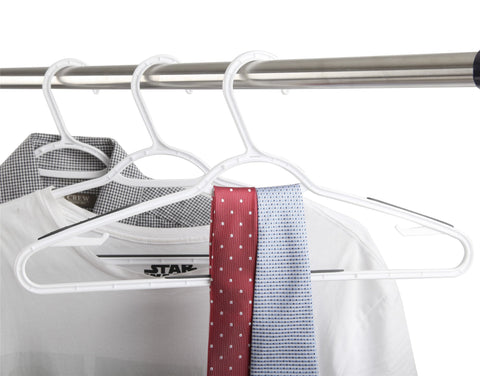 Finnhomy hangers in a closet creating neat wardrobe visibility benefit