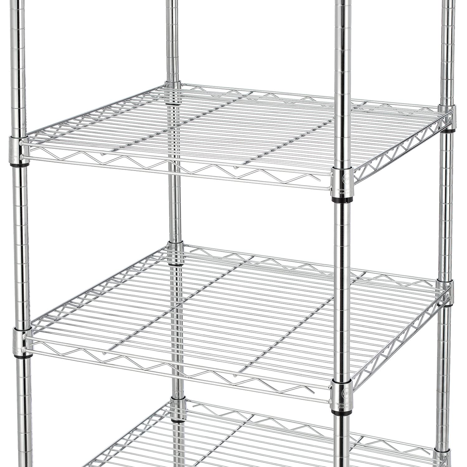 Finnhomy shelving next to stacked boxes showing compact 18x18 footprint