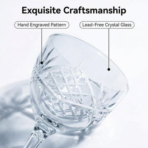 Fioance glass on bar counter during martini pour emphasizing presentation