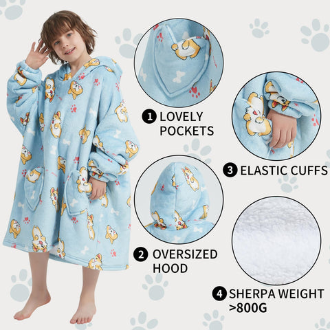 Fiosnow corgi hoodie pocket and elastic cuff detail for secure storage and fit