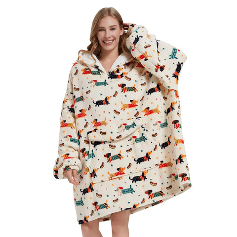 Fiosnow hoodie front view showing oversized fit and cozy hood for relaxed warmth