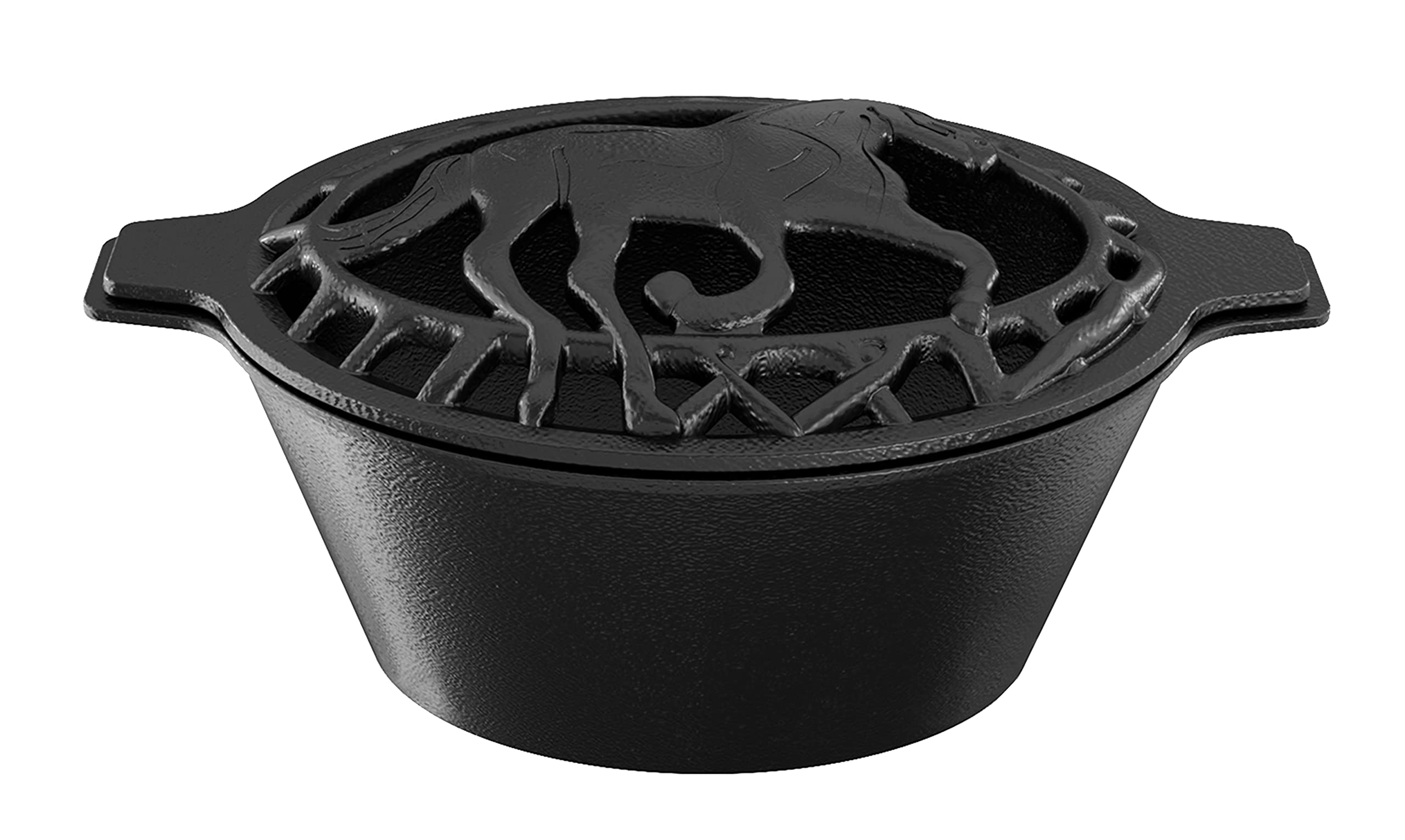 Fire Beauty front view of cast iron kettle showcasing durable design and steady humidity
