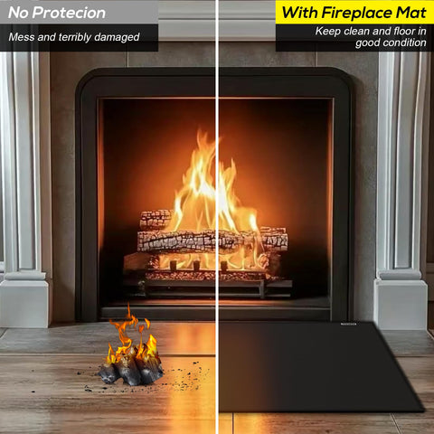 FIREWESS folded hearth pad compact for easy storage and transport