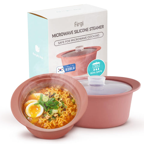 Firgi 27oz steamer front view showing dry rose color and lid, attractive and practical