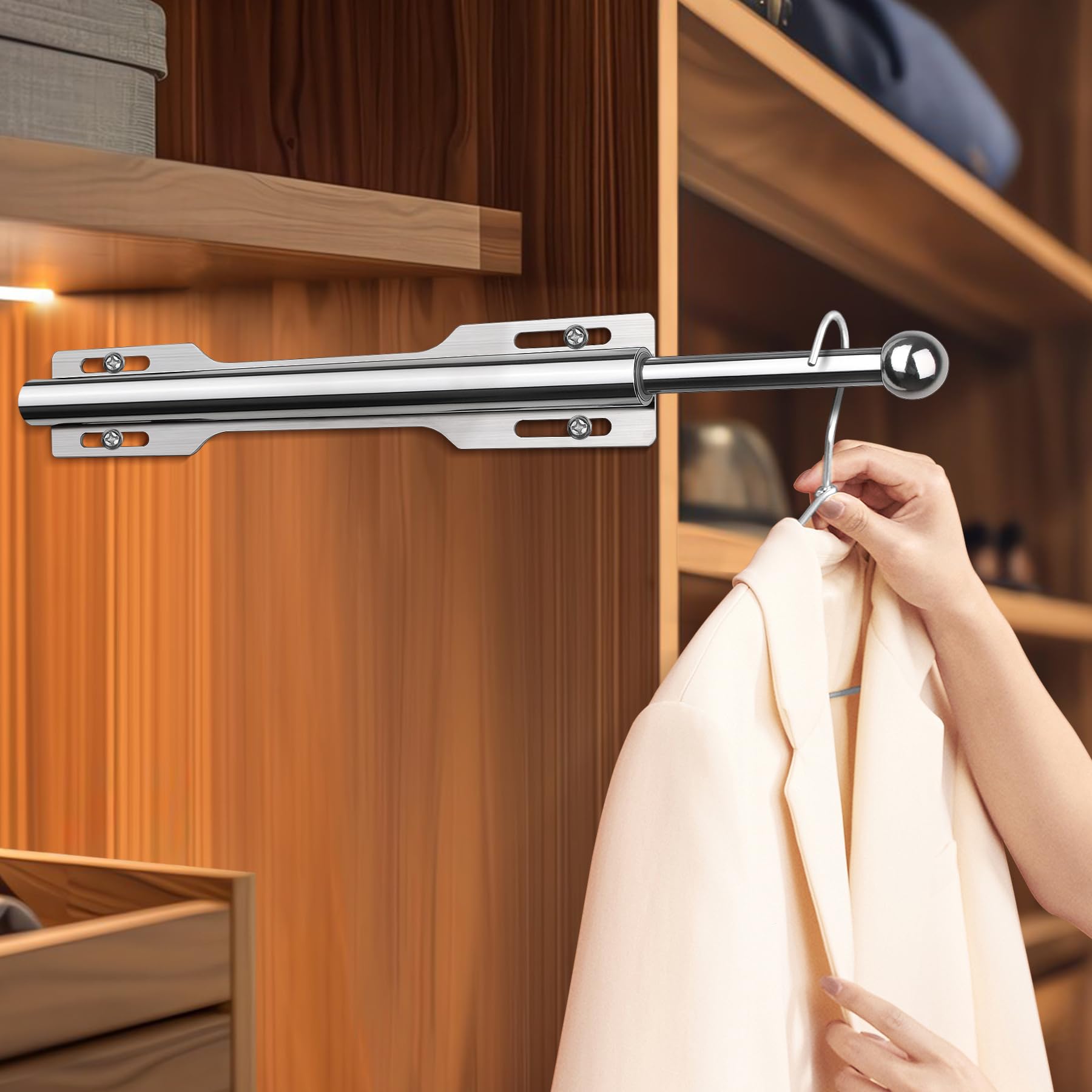 FIRJOY clothes hung in closet showing wrinkle-free temporary storage benefit