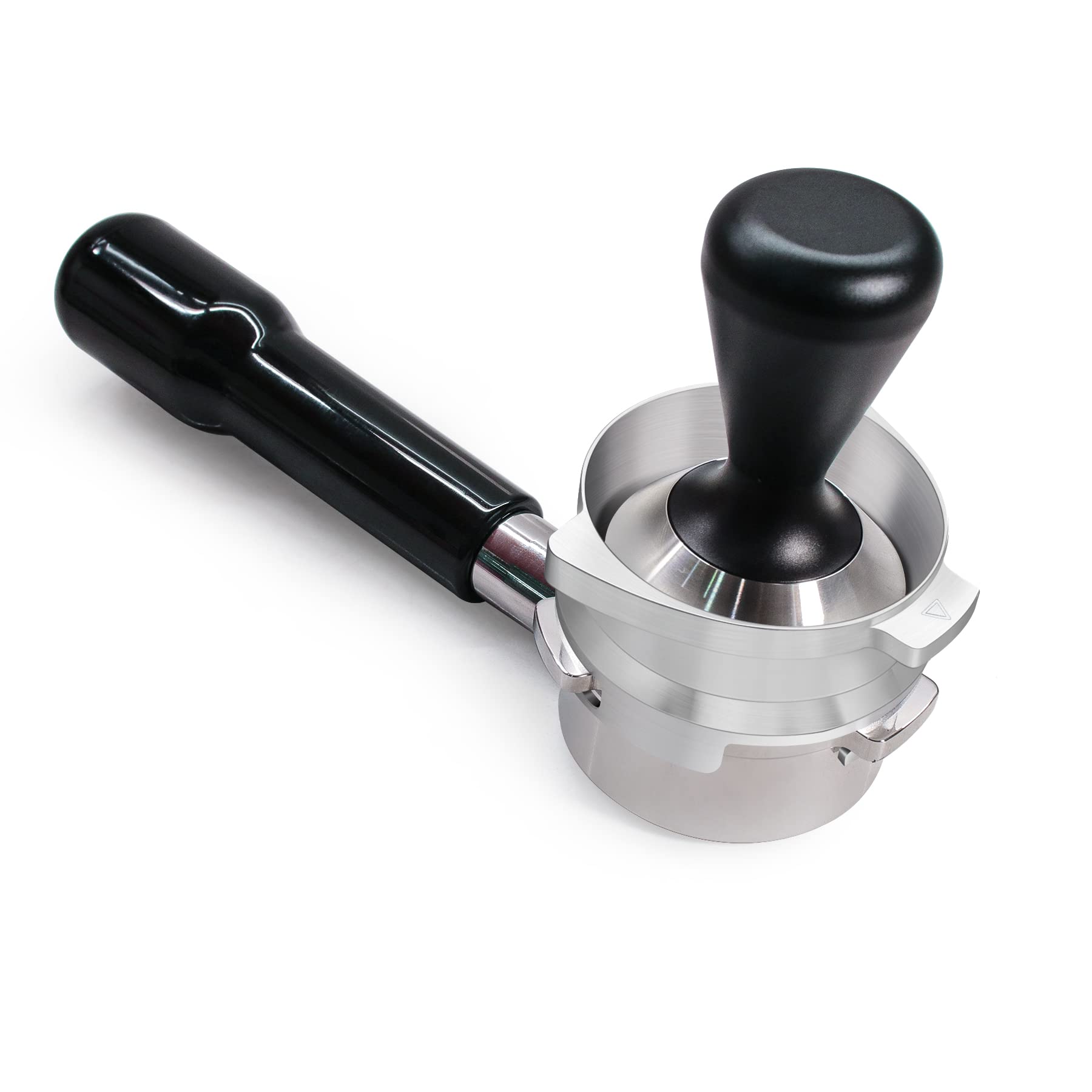 FIRJOY funnel while tamping showing stability and consistent puck preparation