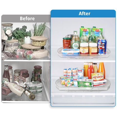 FIRJOY in-fridge shelf showing neat storage and easier reach of items