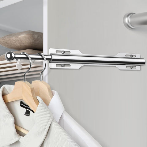 FIRJOY valet rod in an entryway showing space-saving hanging solution benefit
