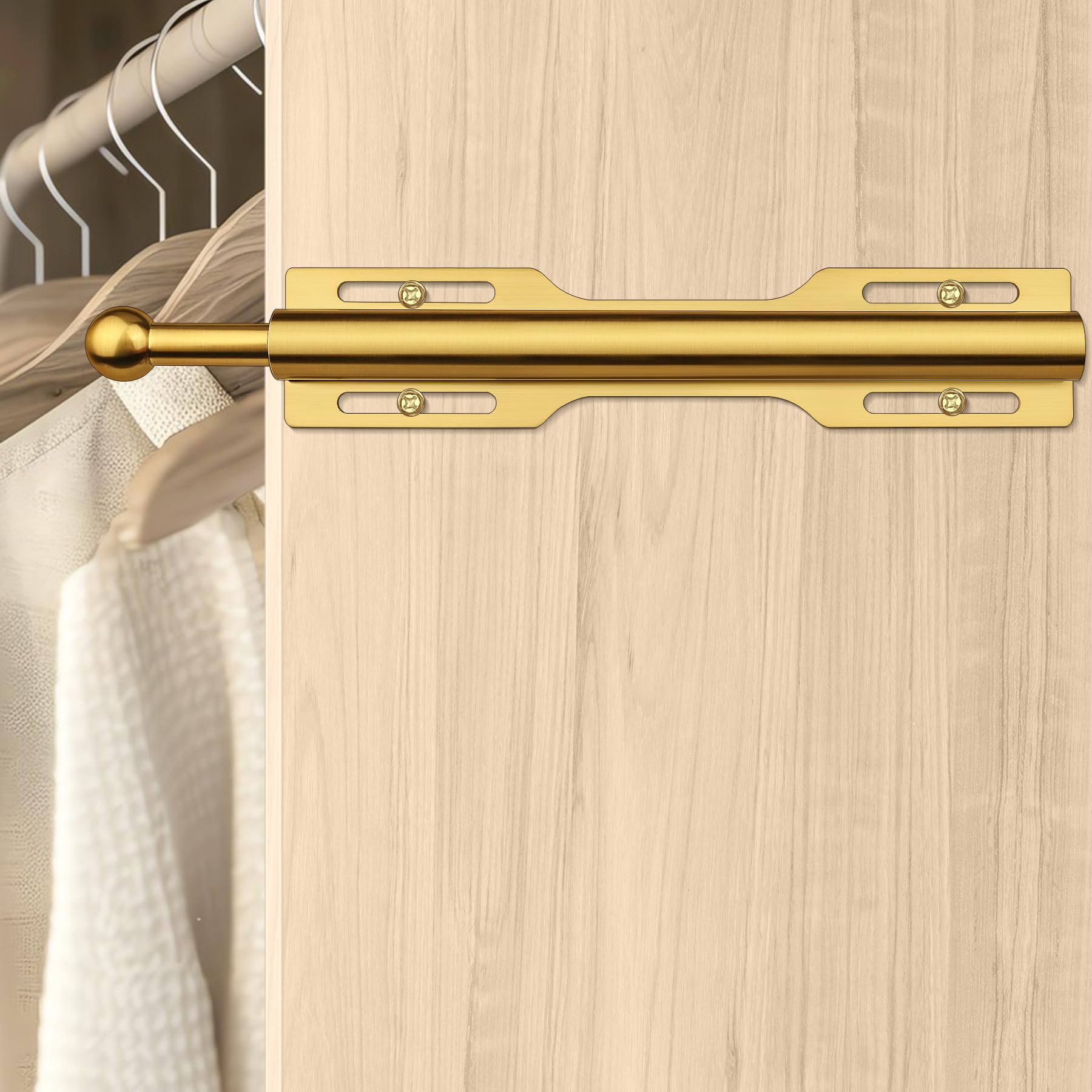 FIRJOY rod retracted in closet saving space and staying out of sight