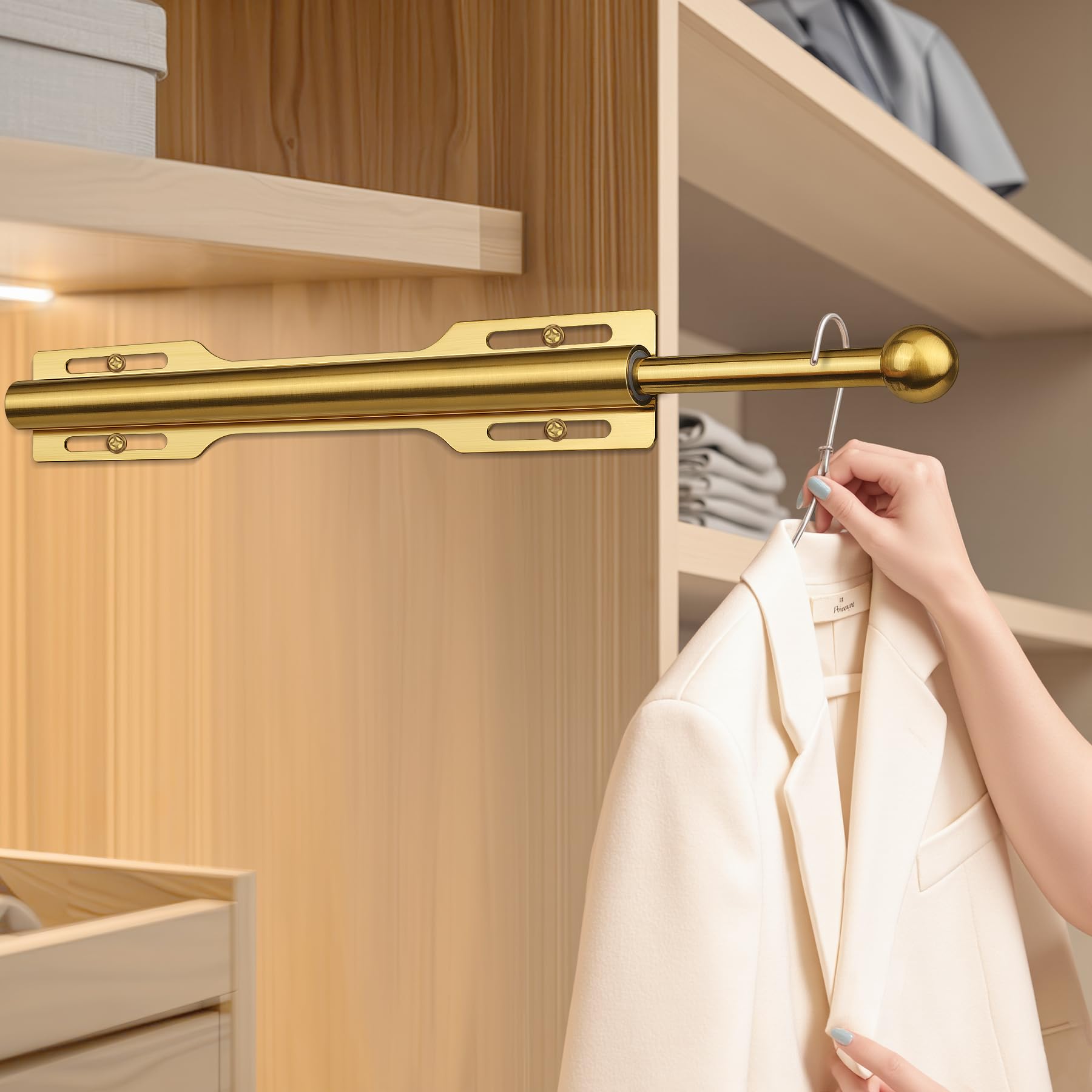 FIRJOY size comparison with hanger showing compact 12-inch practical scale