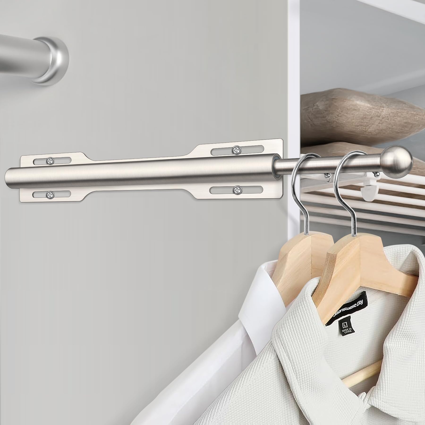 FIRJOY valet rod in laundry room with delicates drying showing gentle air-dry benefit