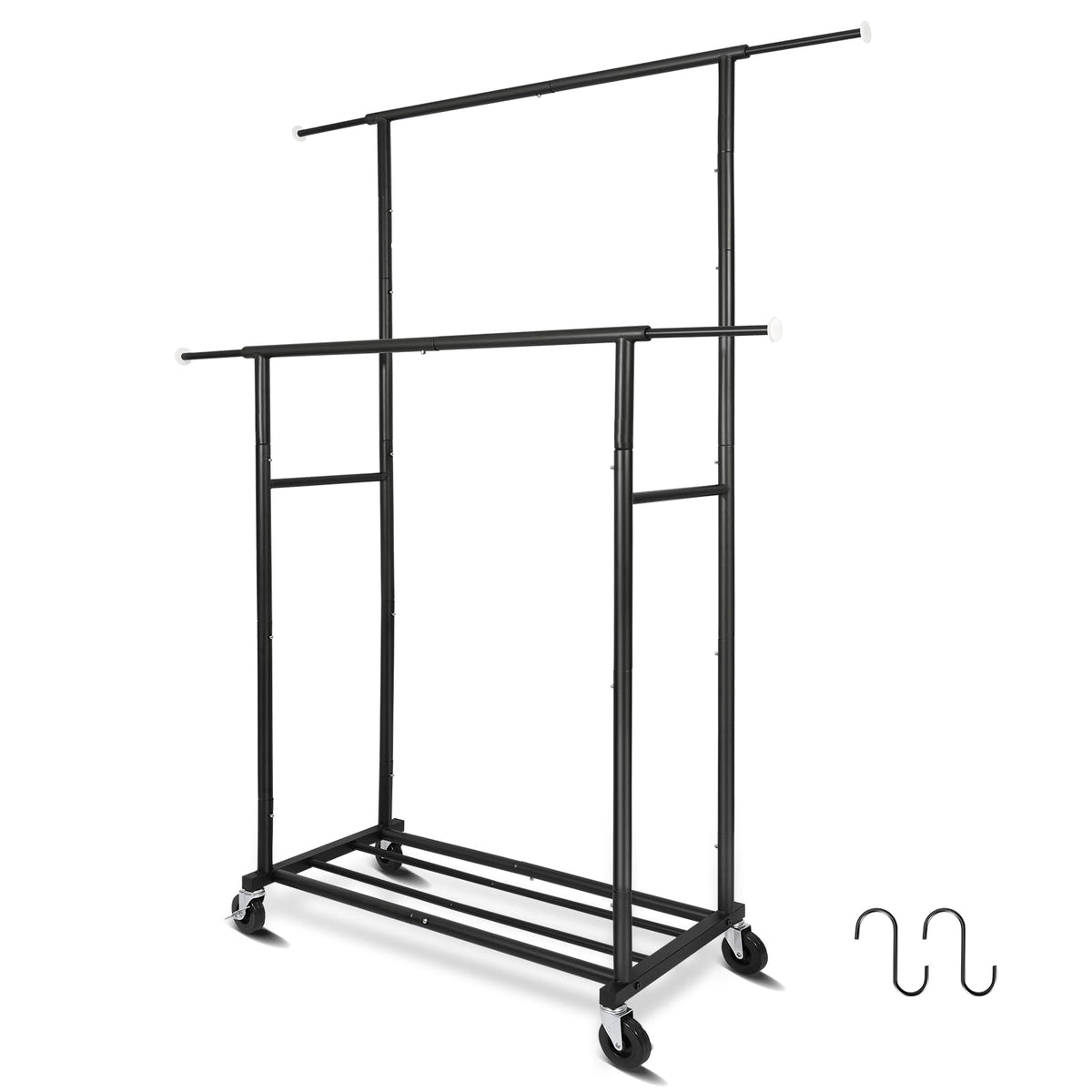 Fishat front view showing full rack and organized clothing — easy extra storage