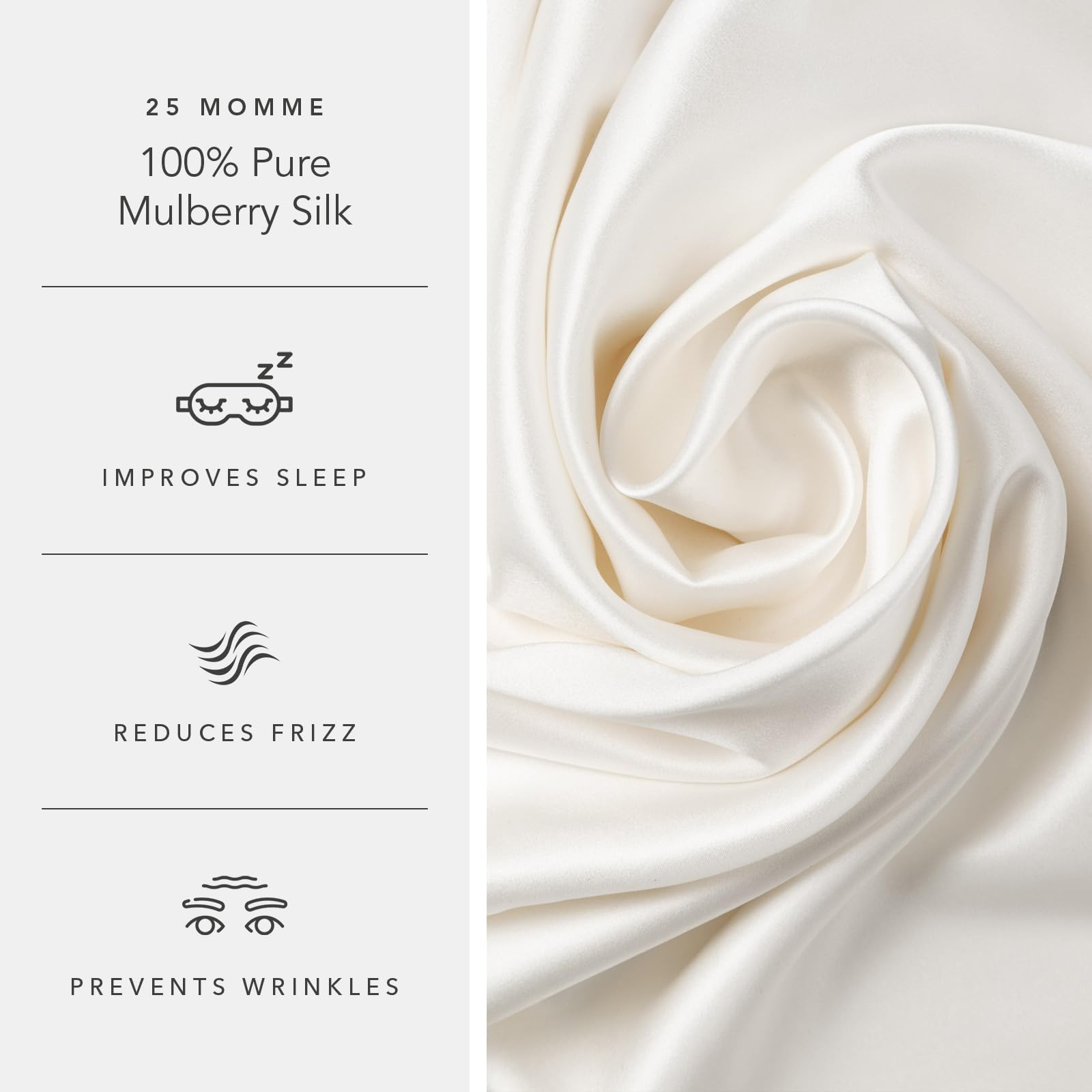 Fishers Finery close-up of silk luster and smooth texture for gentle skin contact