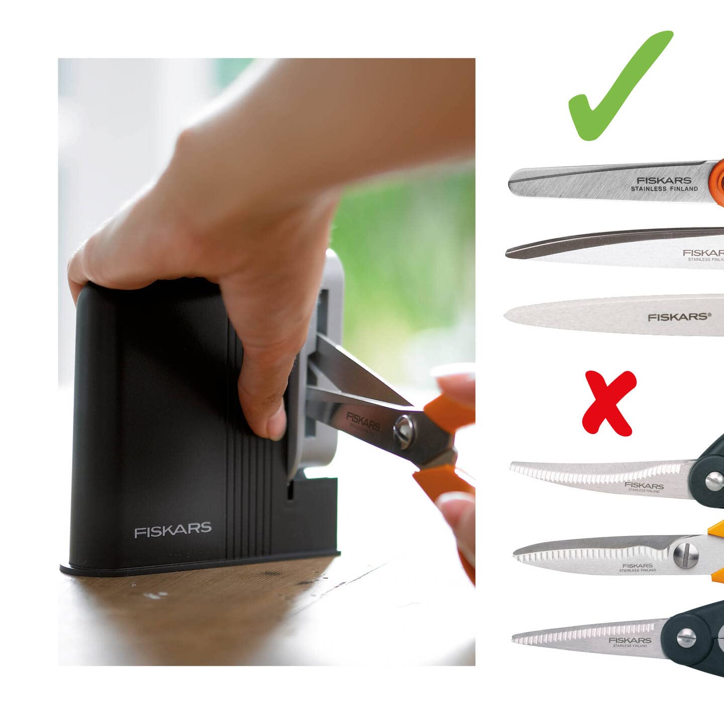 Close-up of Fiskars Clip-Sharp synthetic texture for durable, low-maintenance benefit