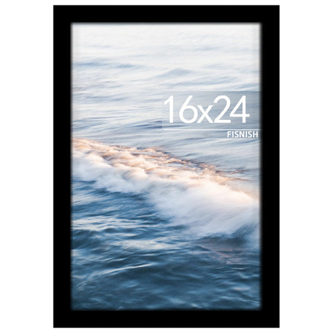 Fisnish front view of 16x24 black frame showing clean display and elegant look