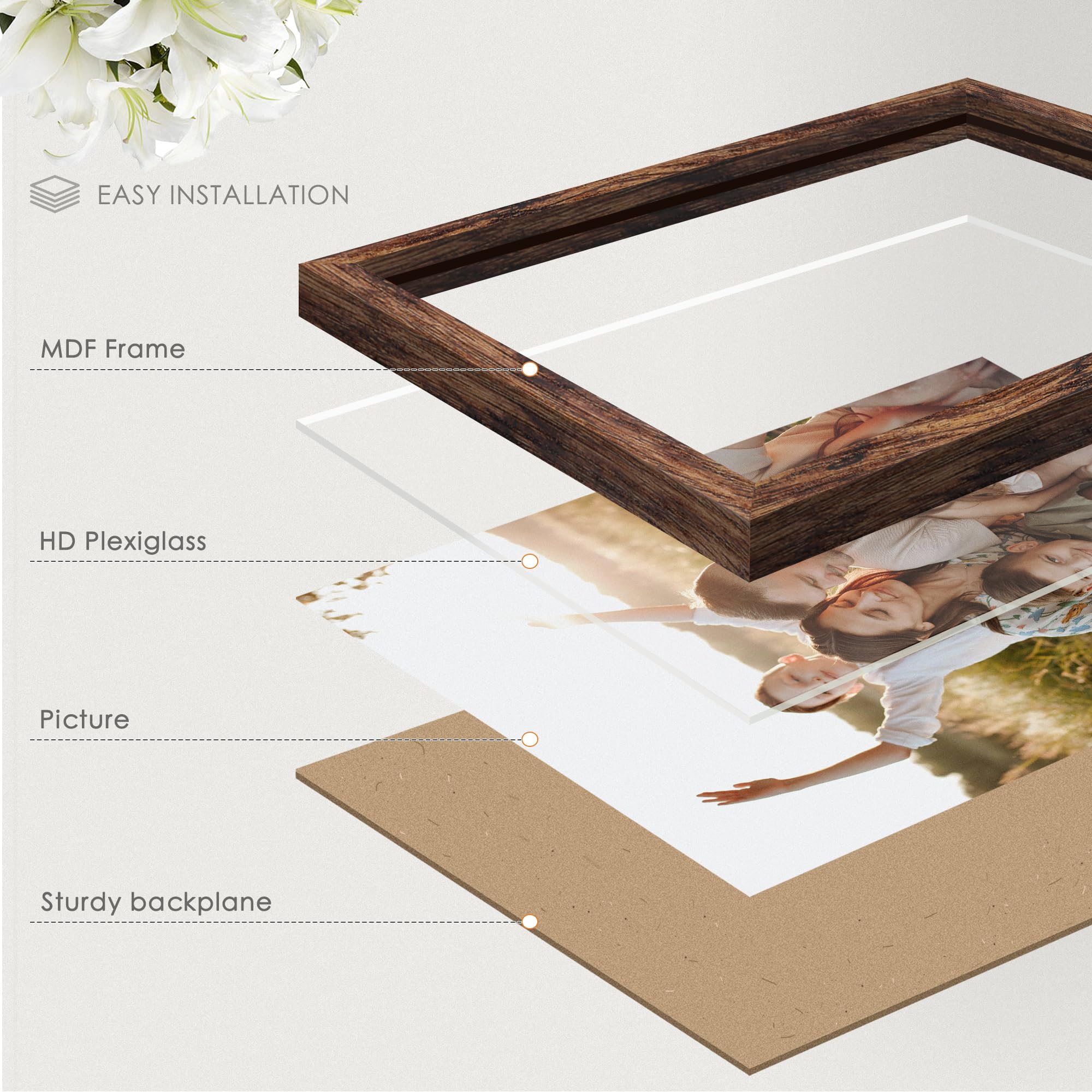 Fisnish frame wall-mounted in living room offering elegant decor enhancement
