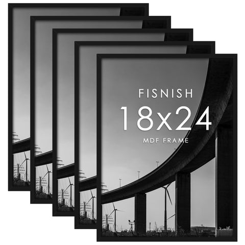 Fisnish front view of black 18x24 frame showing clean modern edge and display clarity