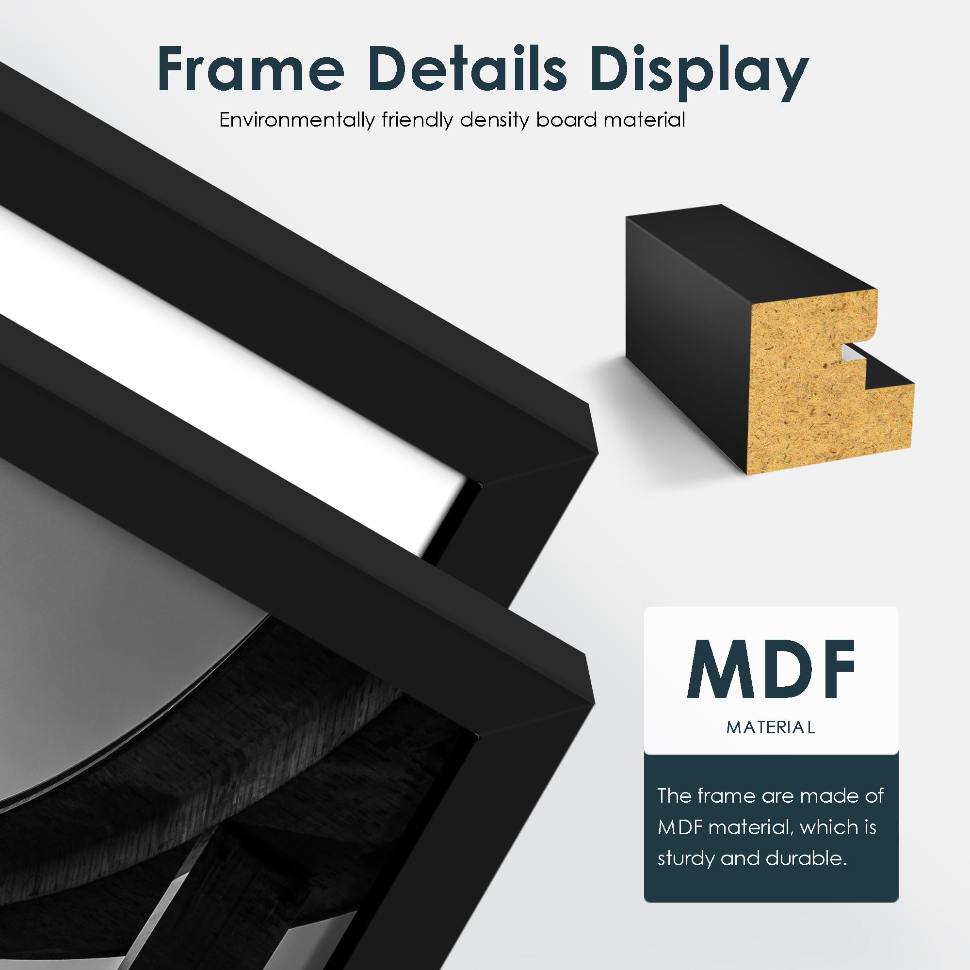 Fisnish frame next to book for size comparison and practical scale reference