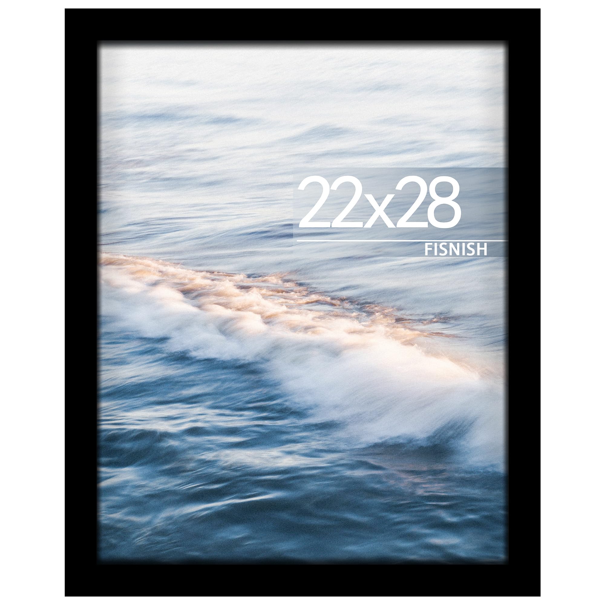 Fisnish black frame front view showing clean poster display and neat edges