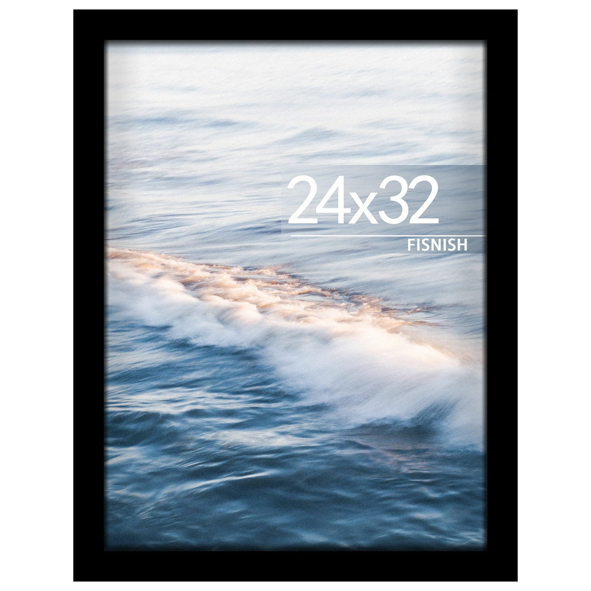Fisnish frame front view showing poster and clean black border for polished display