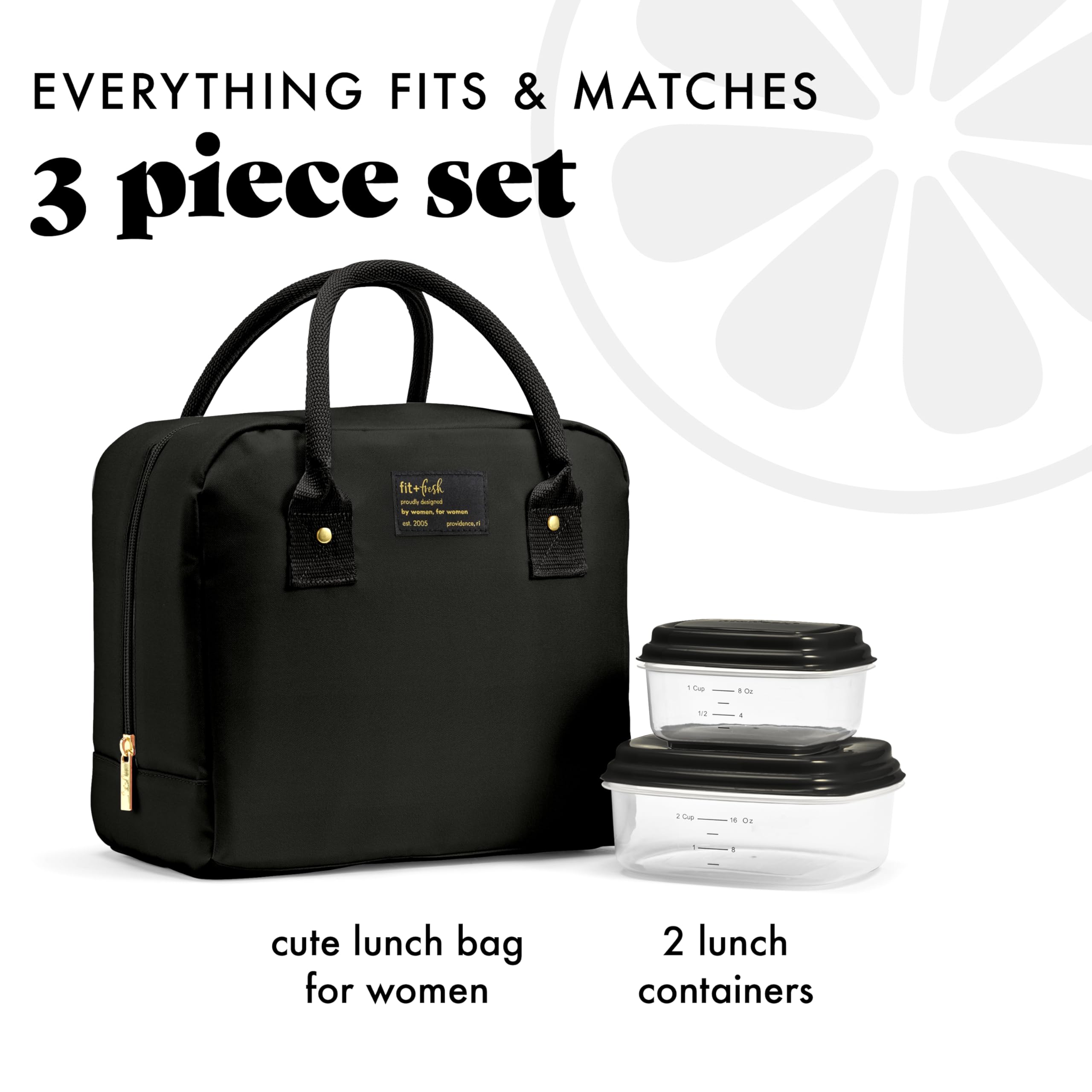 Fit & Fresh open wide-top showing roomy interior for quick packing benefit