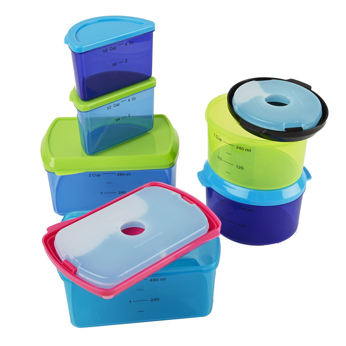 Fit & Fresh front view of full 14-piece kit showing containers and ice packs keeping meals organized