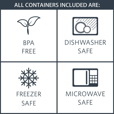 Fit & Fresh containers next to common items to show size comparison and portion options