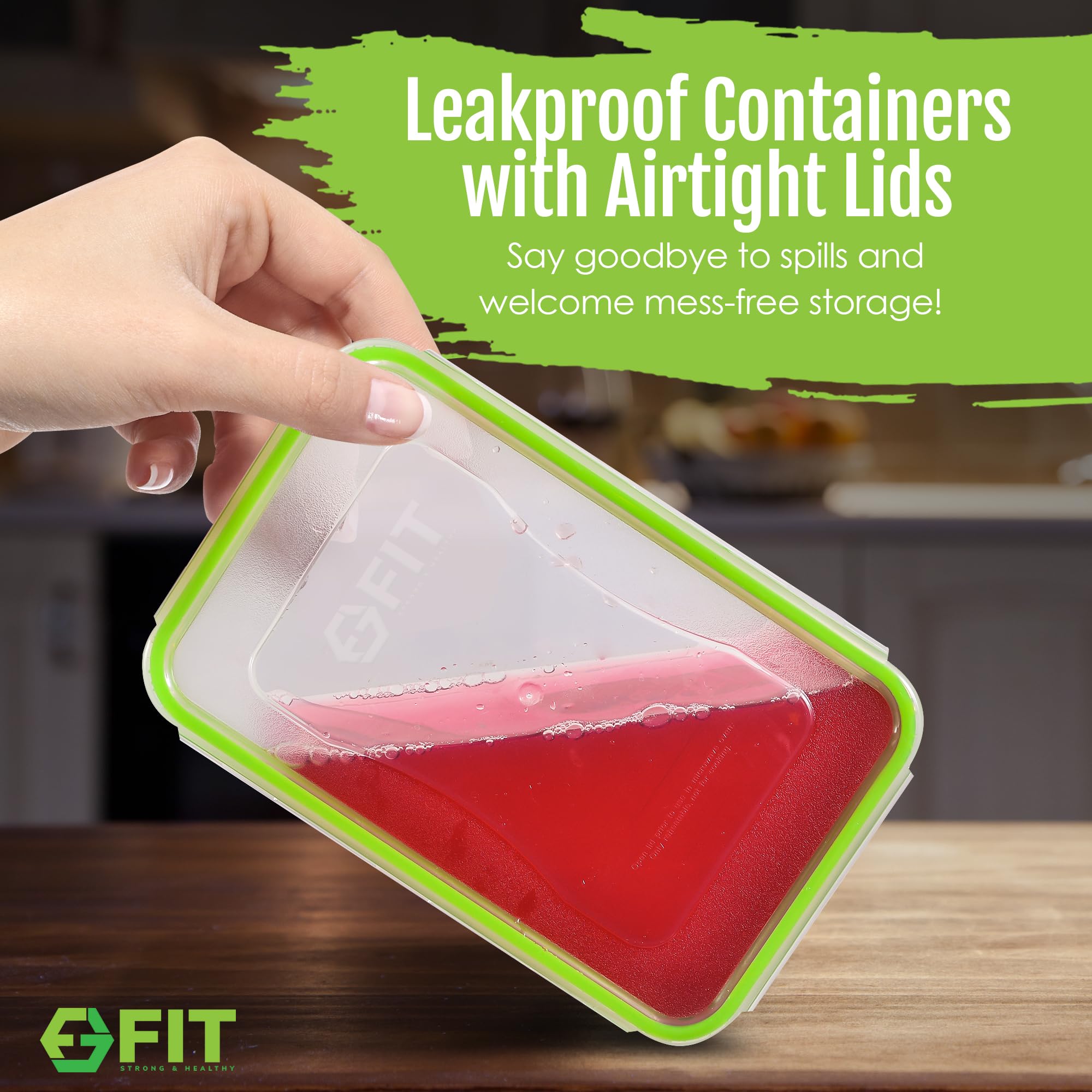 FIT Strong & Healthy lid seal detail demonstrating airtight, spill-resistant lid