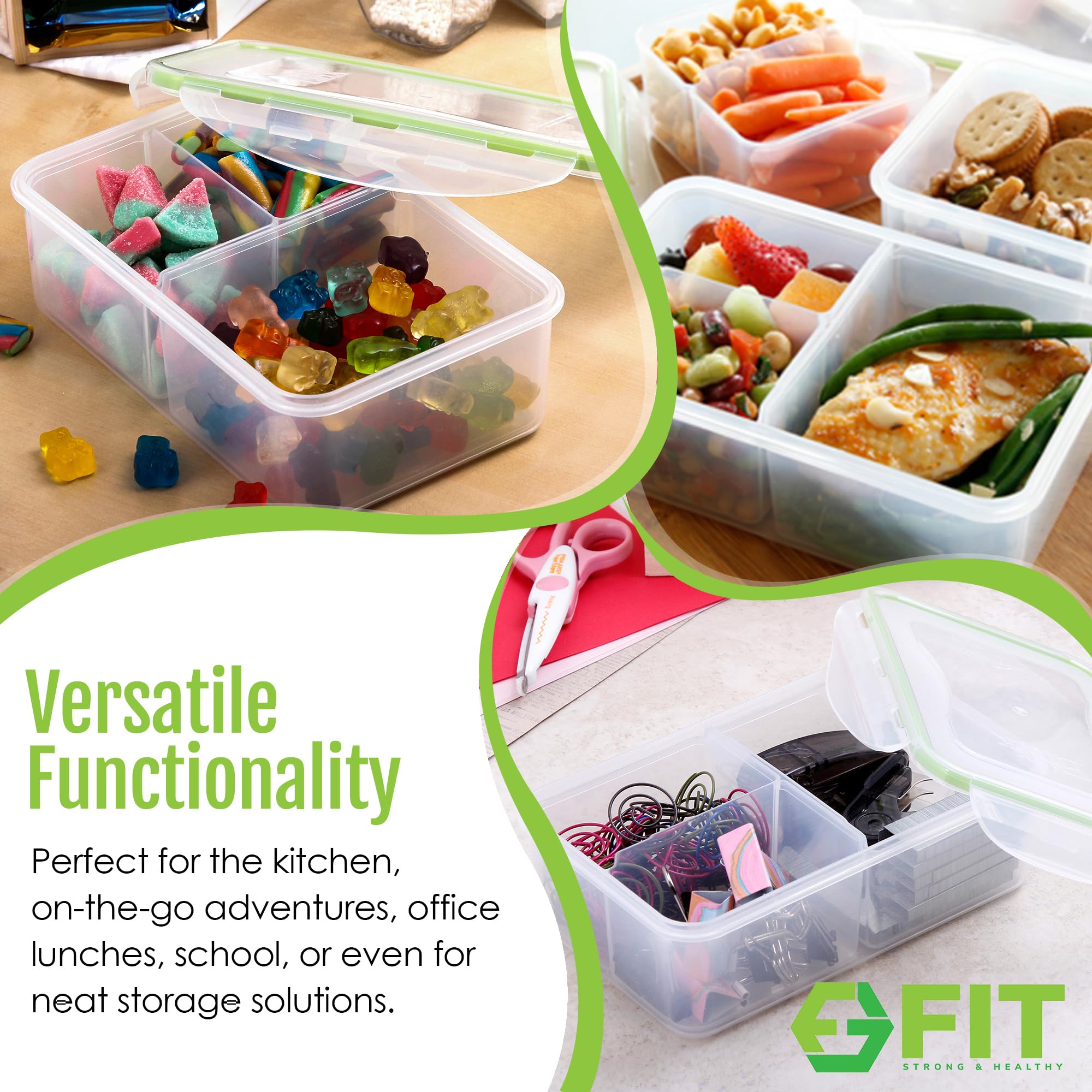 FIT Strong & Healthy picnic setup with containers illustrating meal-ready versatility