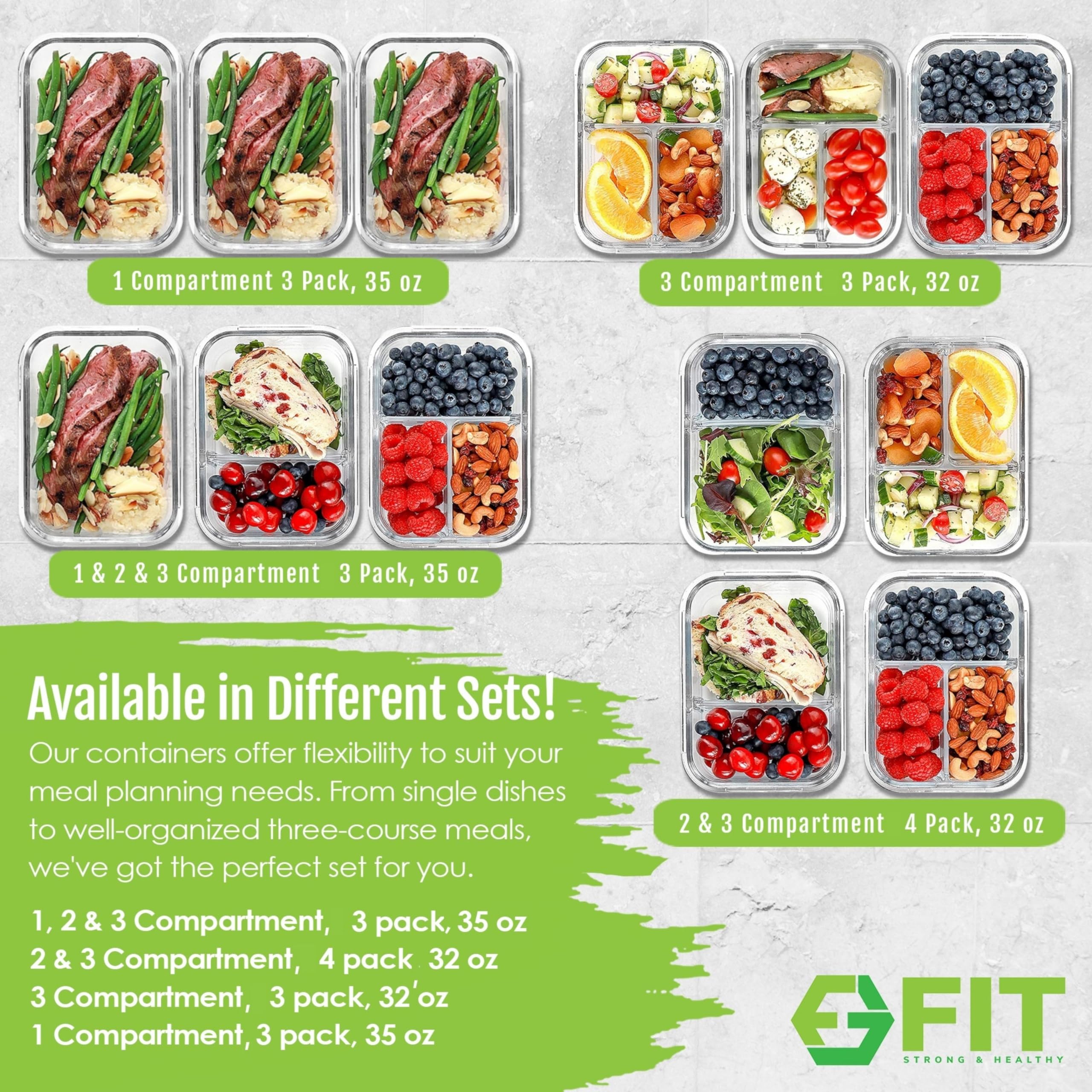 FIT Strong & Healthy container next to hand showing 32 oz size and portion control