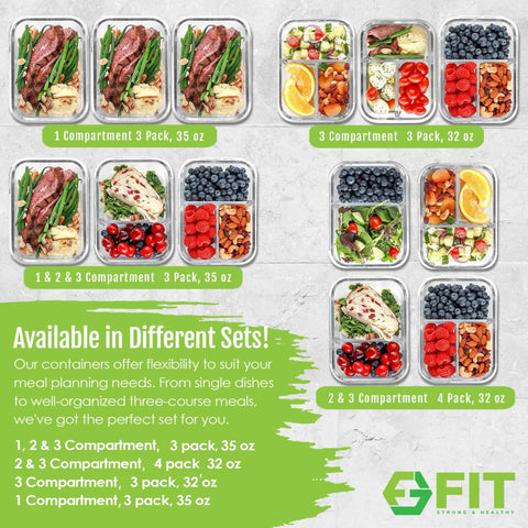 FIT Strong & Healthy container next to hand showing 32 oz size and portion control