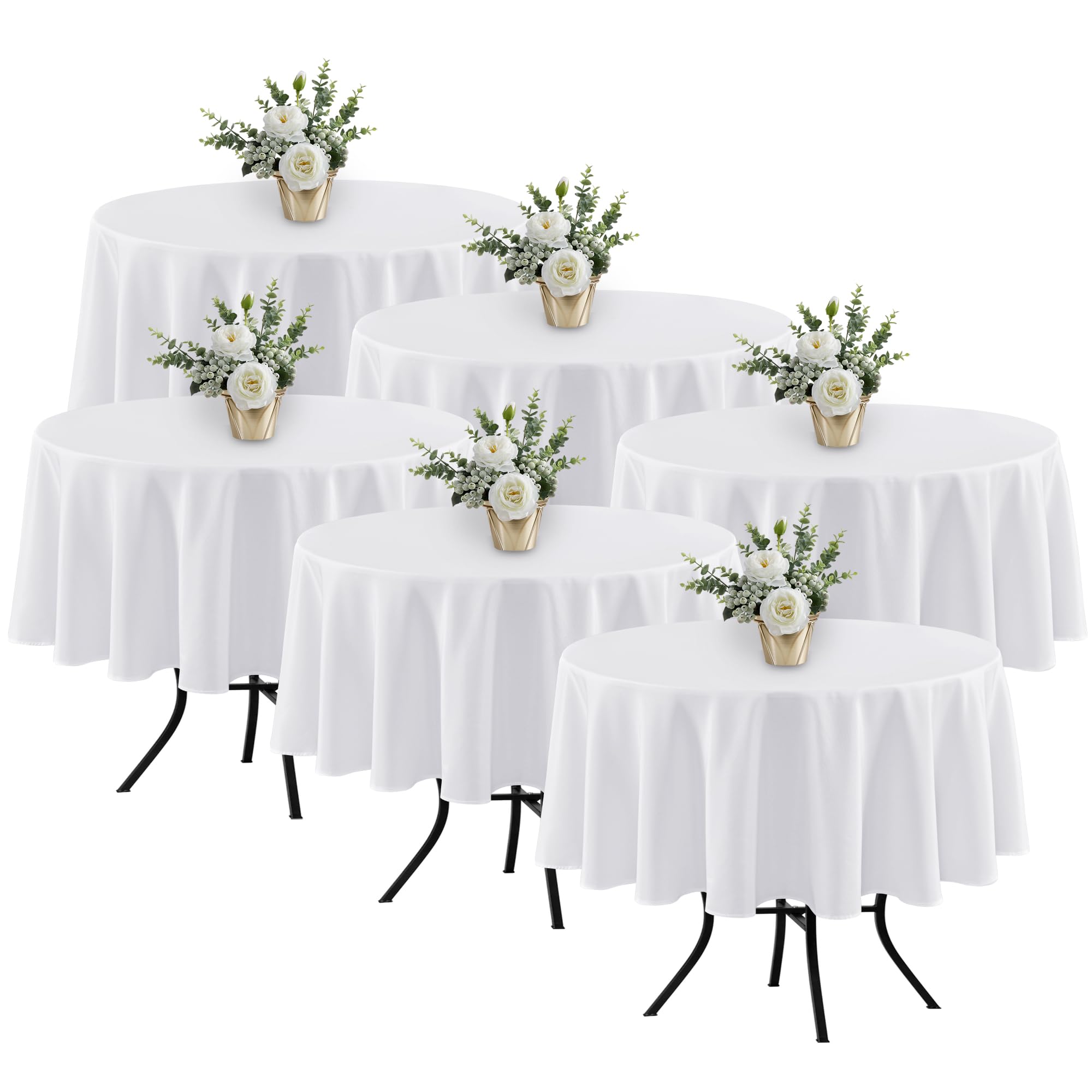 Fitable front view of six-pack tablecloths showing clean packaging and value