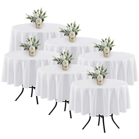 Fitable front view of six-pack tablecloths showing clean packaging and value