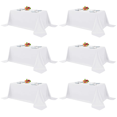 Fitable front packaging showing six white tablecloths and quantity