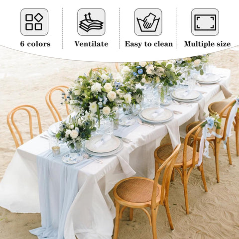 Fitable tablecloth used at wedding reception highlighting elegant neutral backdrop benefit