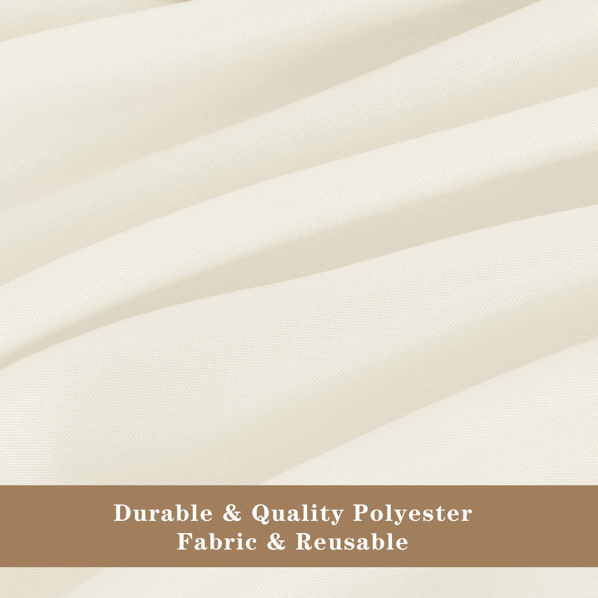 Fitable tablecloth beside chair to show drop length and scale for proper fit benefit