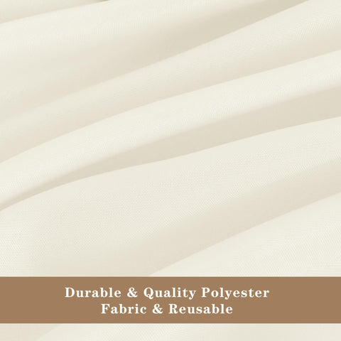 Fitable tablecloth beside chair to show drop length and scale for proper fit benefit