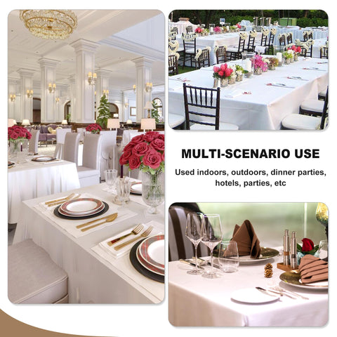 Fitable tablecloth under place settings demonstrating clean backdrop and styling flexibility